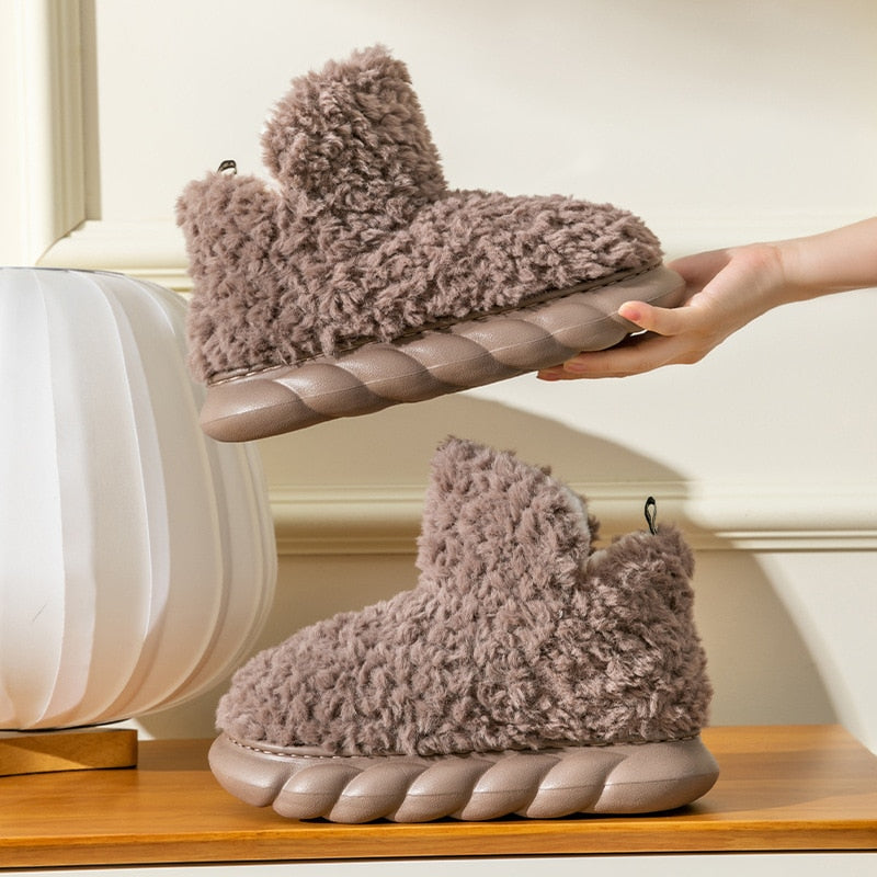 Fluffy fleece booties