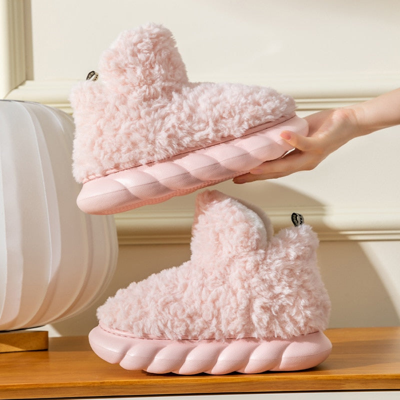 Fluffy fleece booties