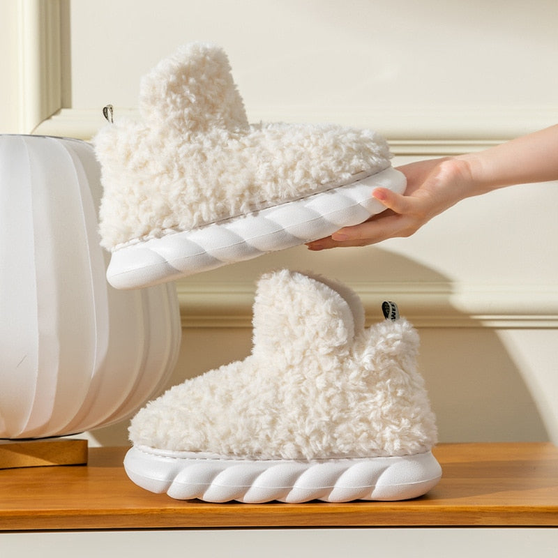 Fluffy fleece booties
