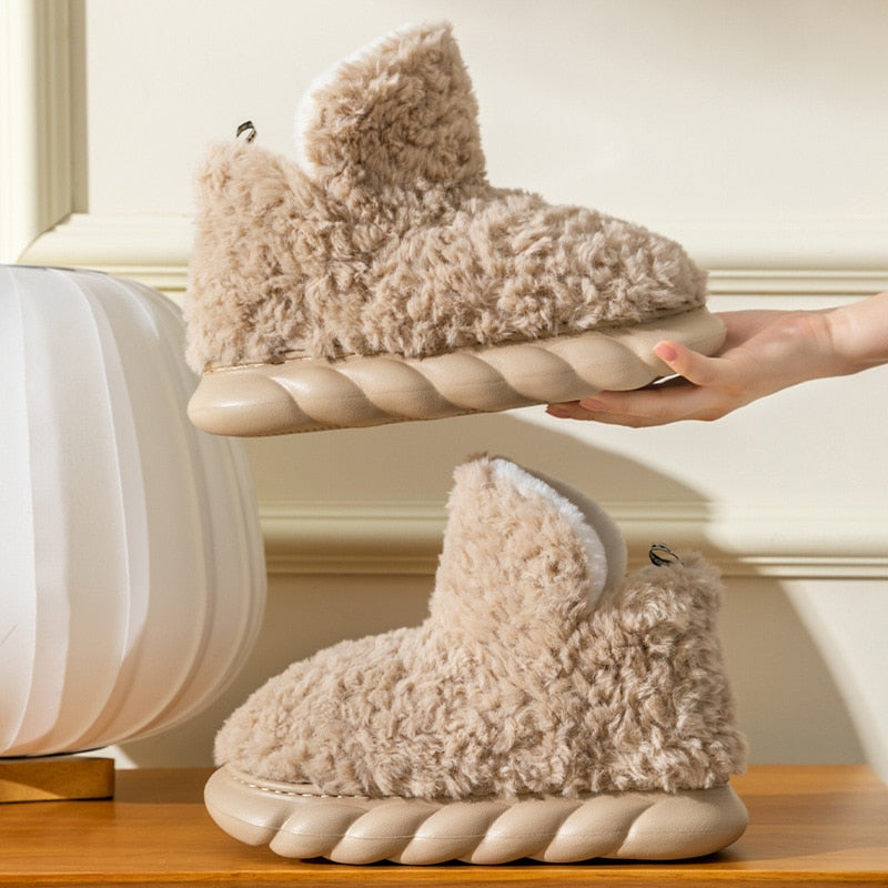 Fluffy fleece booties