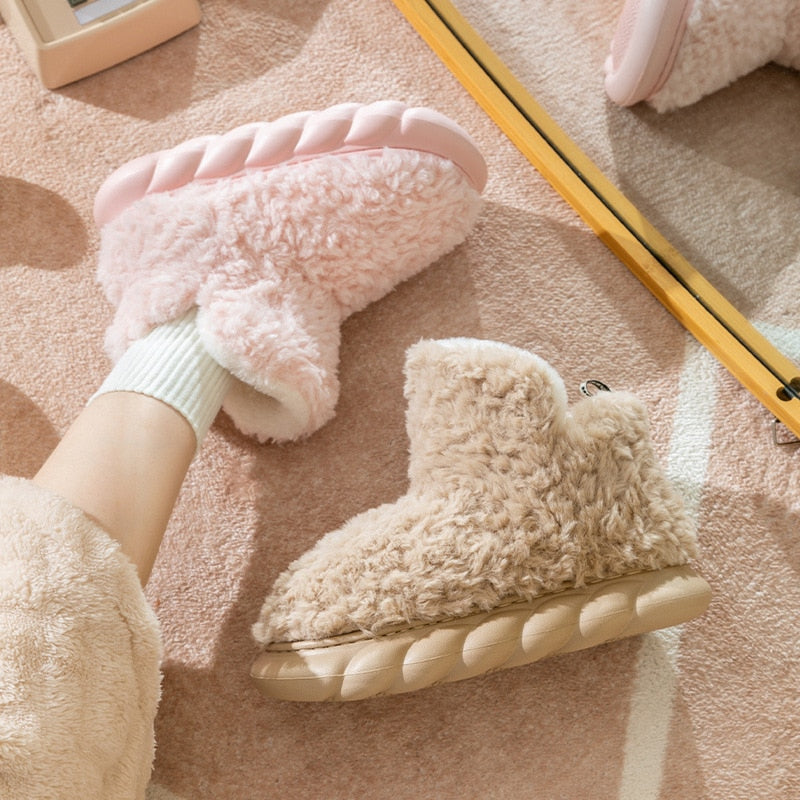 Fluffy fleece booties