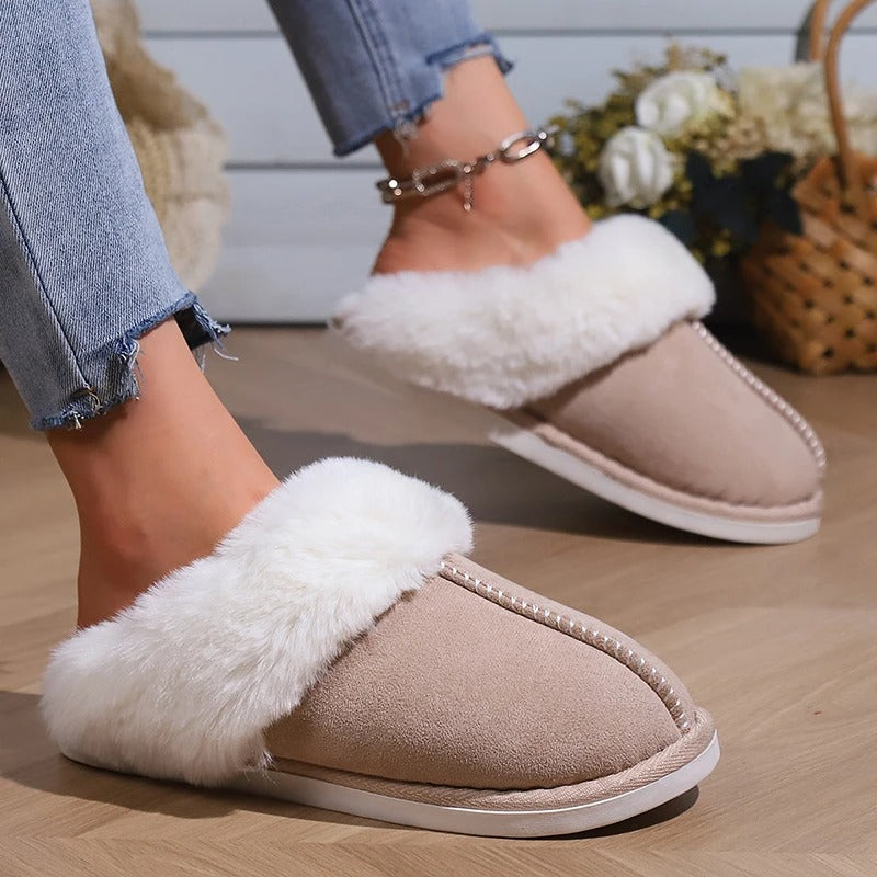 Fluffy warm slippers for women