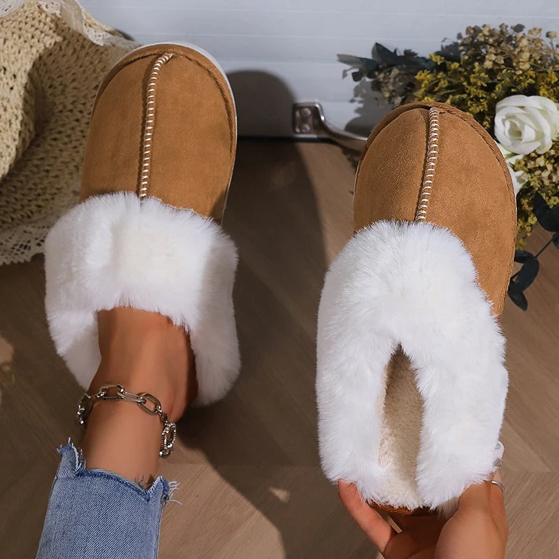 Fluffy warm slippers for women