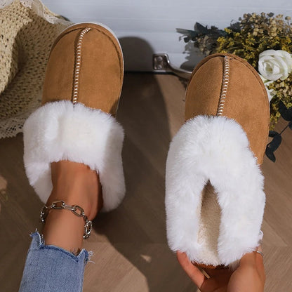 Fluffy warm slippers for women