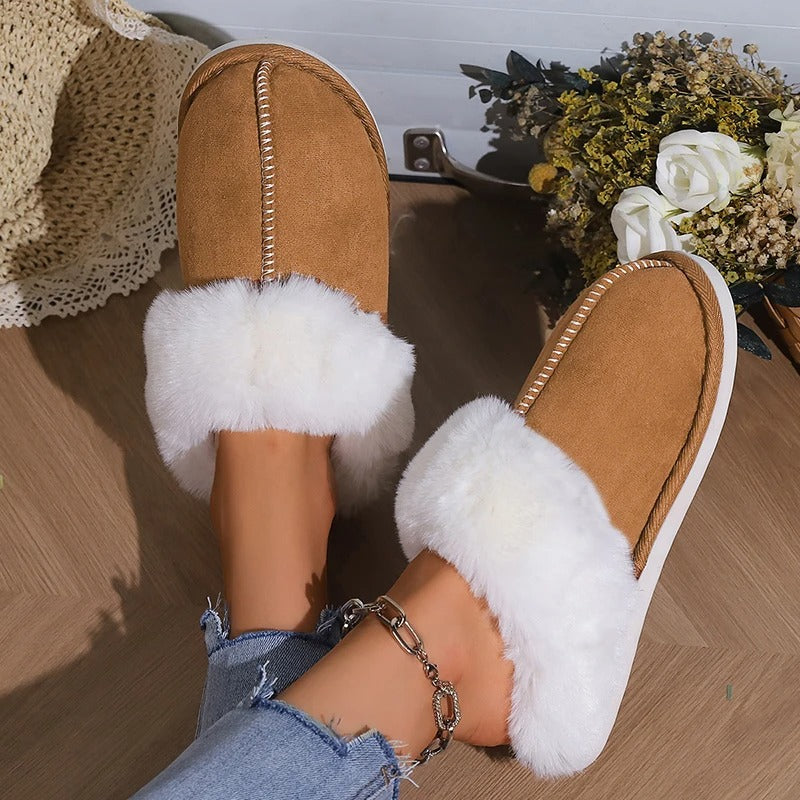 Fluffy warm slippers for women