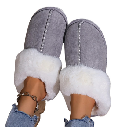 Fluffy warm slippers for women
