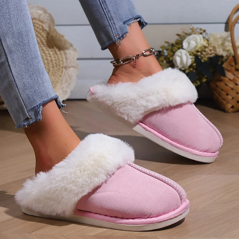 Fluffy warm slippers for women