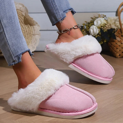 Fluffy warm slippers for women