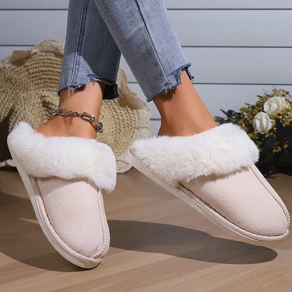 Fluffy warm slippers for women