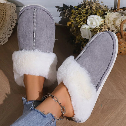 Fluffy warm slippers for women