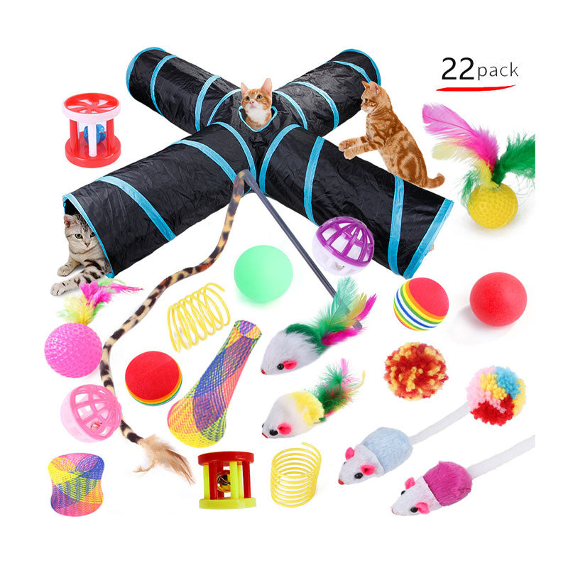 Foldable cat play tunnel