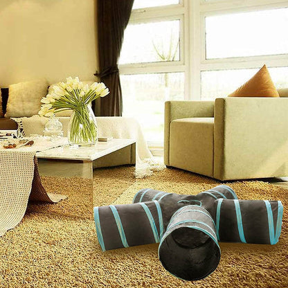 Foldable cat play tunnel