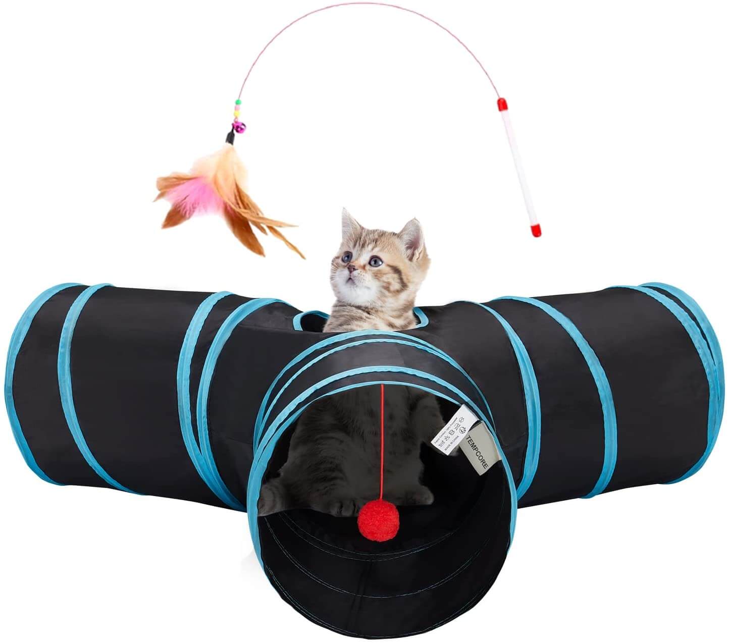 Foldable cat play tunnel