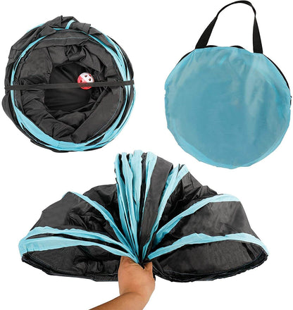 Foldable cat play tunnel