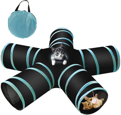 Foldable cat play tunnel