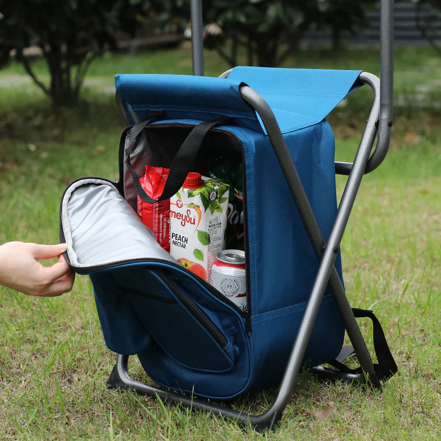 Foldable outdoor backpack stool