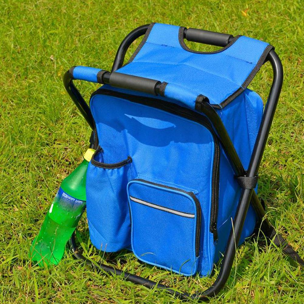 Foldable outdoor backpack stool