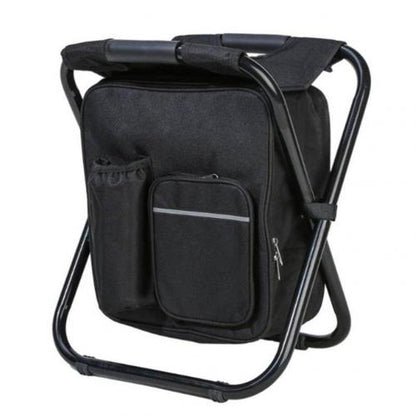 Foldable outdoor backpack stool