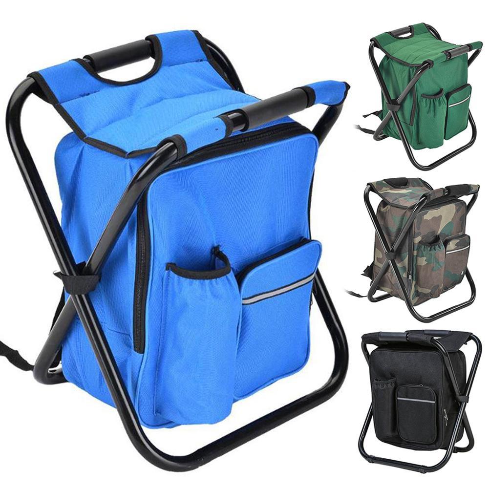 Foldable outdoor backpack stool