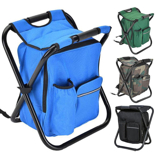 Foldable outdoor backpack stool