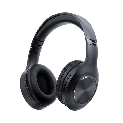 Foldable wireless headphones with active noice cancellation and microphone