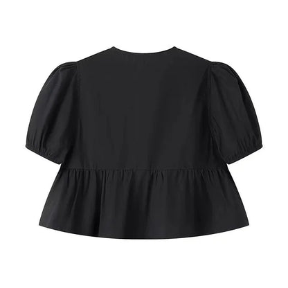 Front Tie Ruffle Crop Top