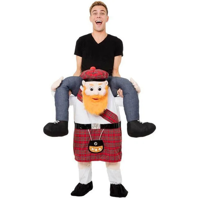 Funny Halloween Costume On a Friend's Shoulders