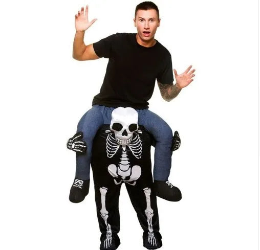 Funny Halloween Costume On a Friend's Shoulders