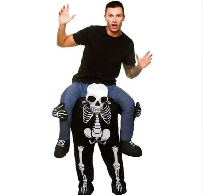 Funny Halloween Costume On a Friend's Shoulders
