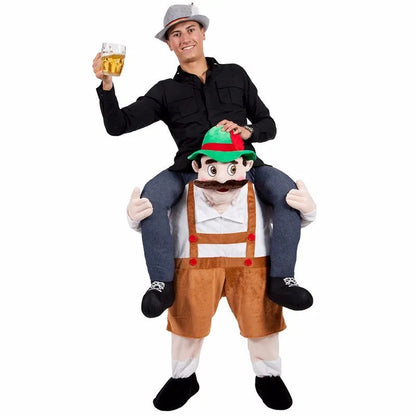 Funny Halloween Costume On a Friend's Shoulders