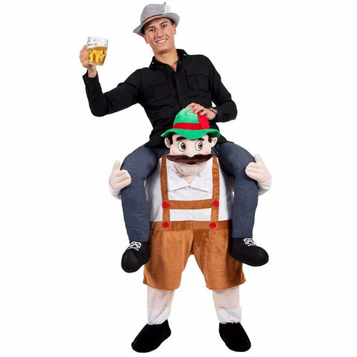 Funny Halloween Costume On a Friend's Shoulders