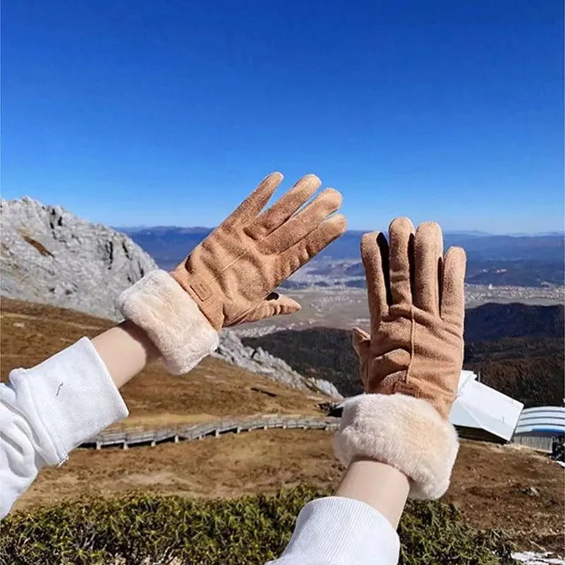 Fur Warm Full Finger Mittens