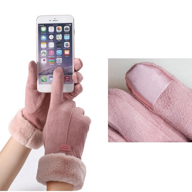 Fur Warm Full Finger Mittens