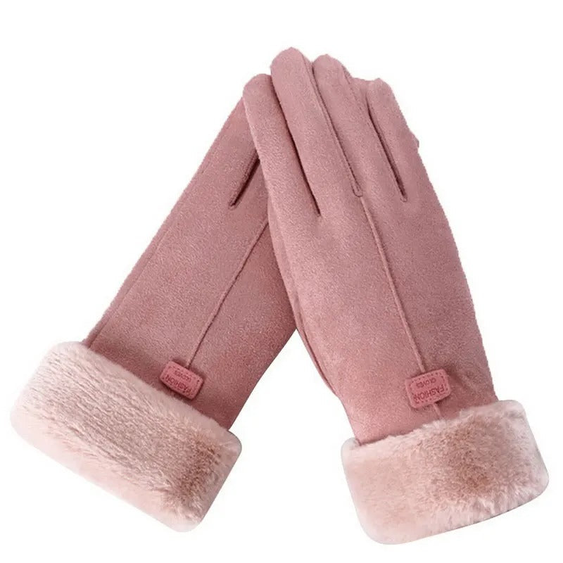 Fur Warm Full Finger Mittens