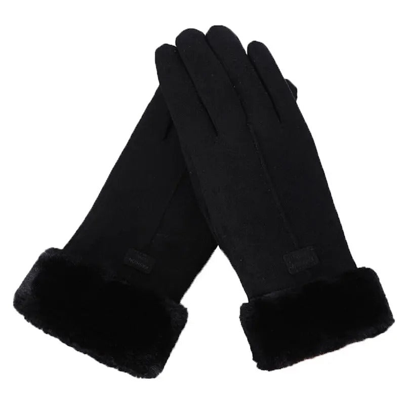 Fur Warm Full Finger Mittens