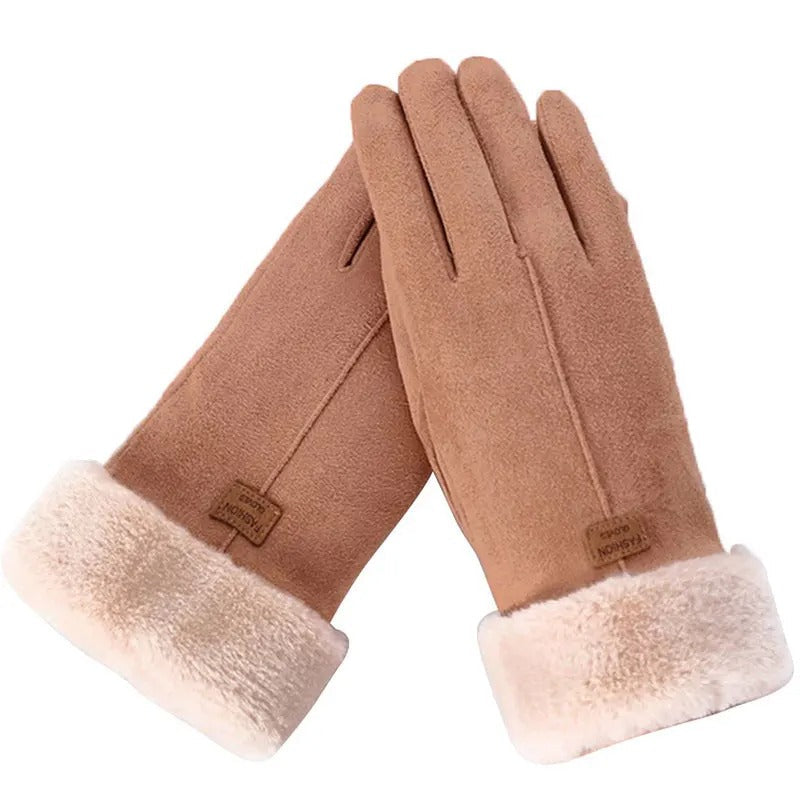 Fur Warm Full Finger Mittens