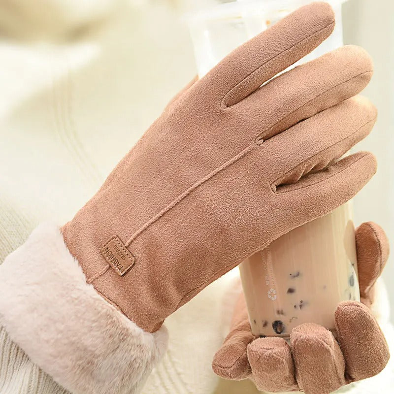 Fur Warm Full Finger Mittens