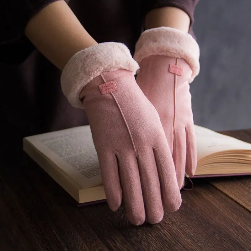 Fur Warm Full Finger Mittens