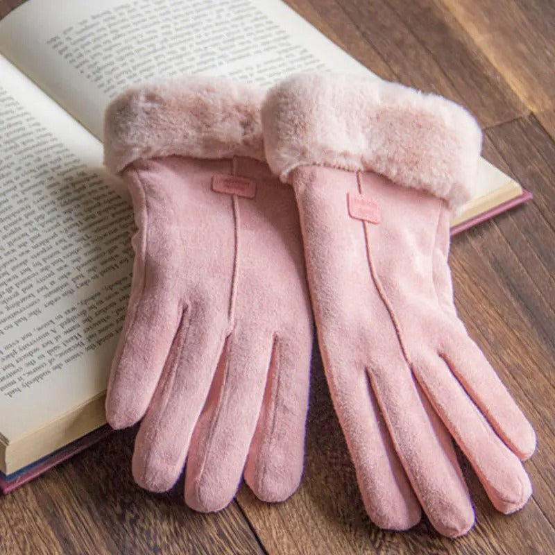 Fur Warm Full Finger Mittens