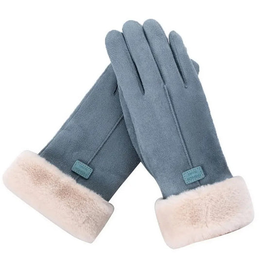 Fur Warm Full Finger Mittens
