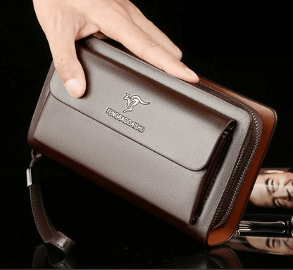 Genuine leather men's clutch bag