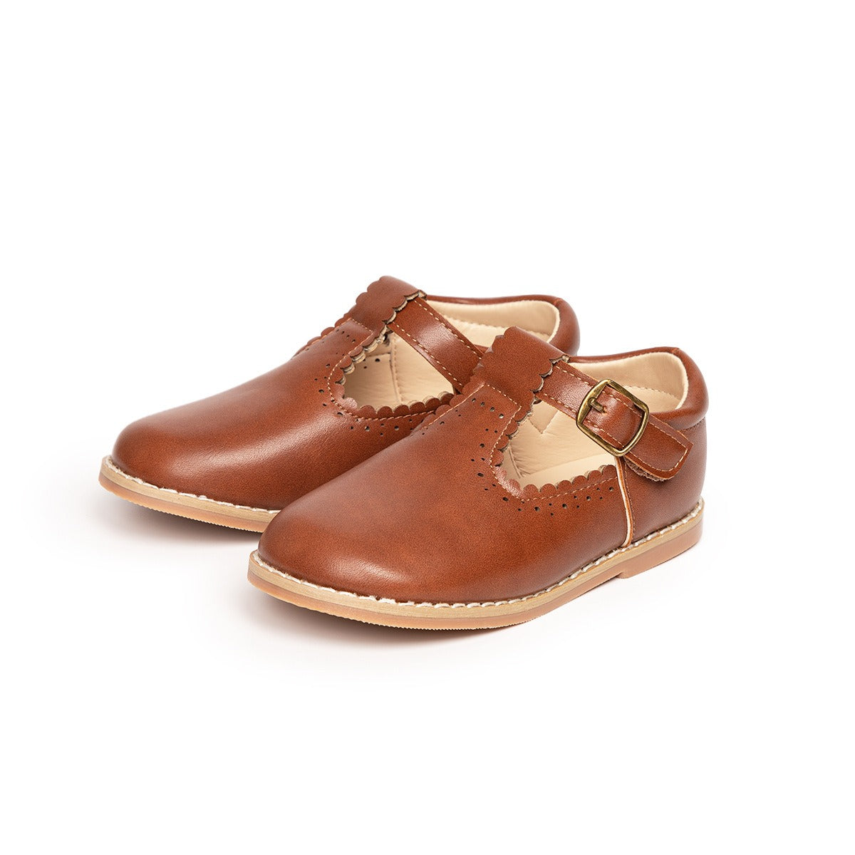 Girls' Shoes Flat Vintage Casual with Non-Slip Sole and Adjustable Strap