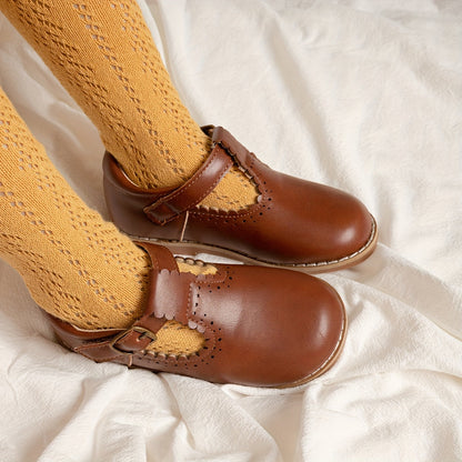 Girls' Shoes Flat Vintage Casual with Non-Slip Sole and Adjustable Strap