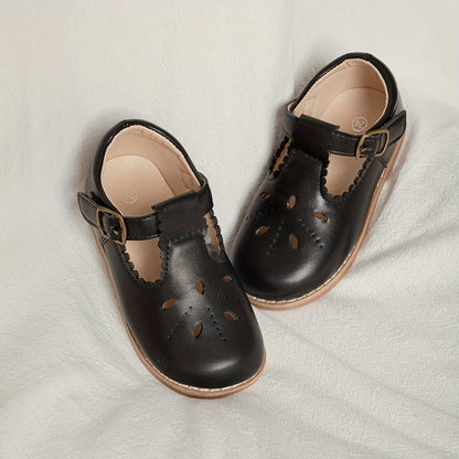Girls' Shoes Flat Vintage Casual with Non-Slip Sole and Adjustable Strap