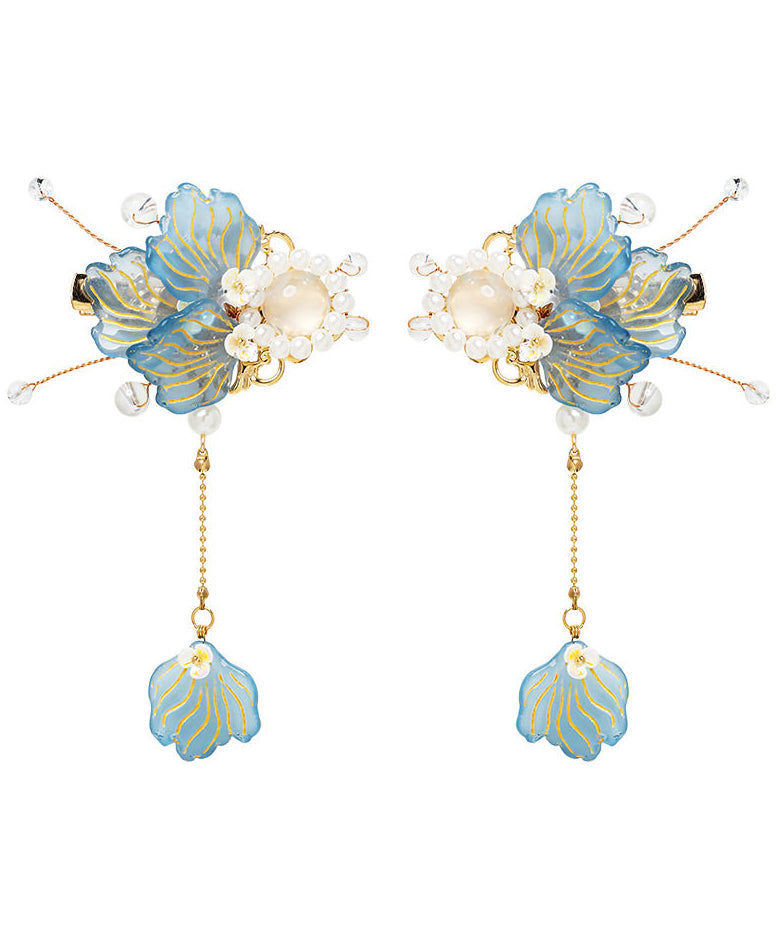 Girls' Hairpin Set Goldfish Design Blue Glaze 4