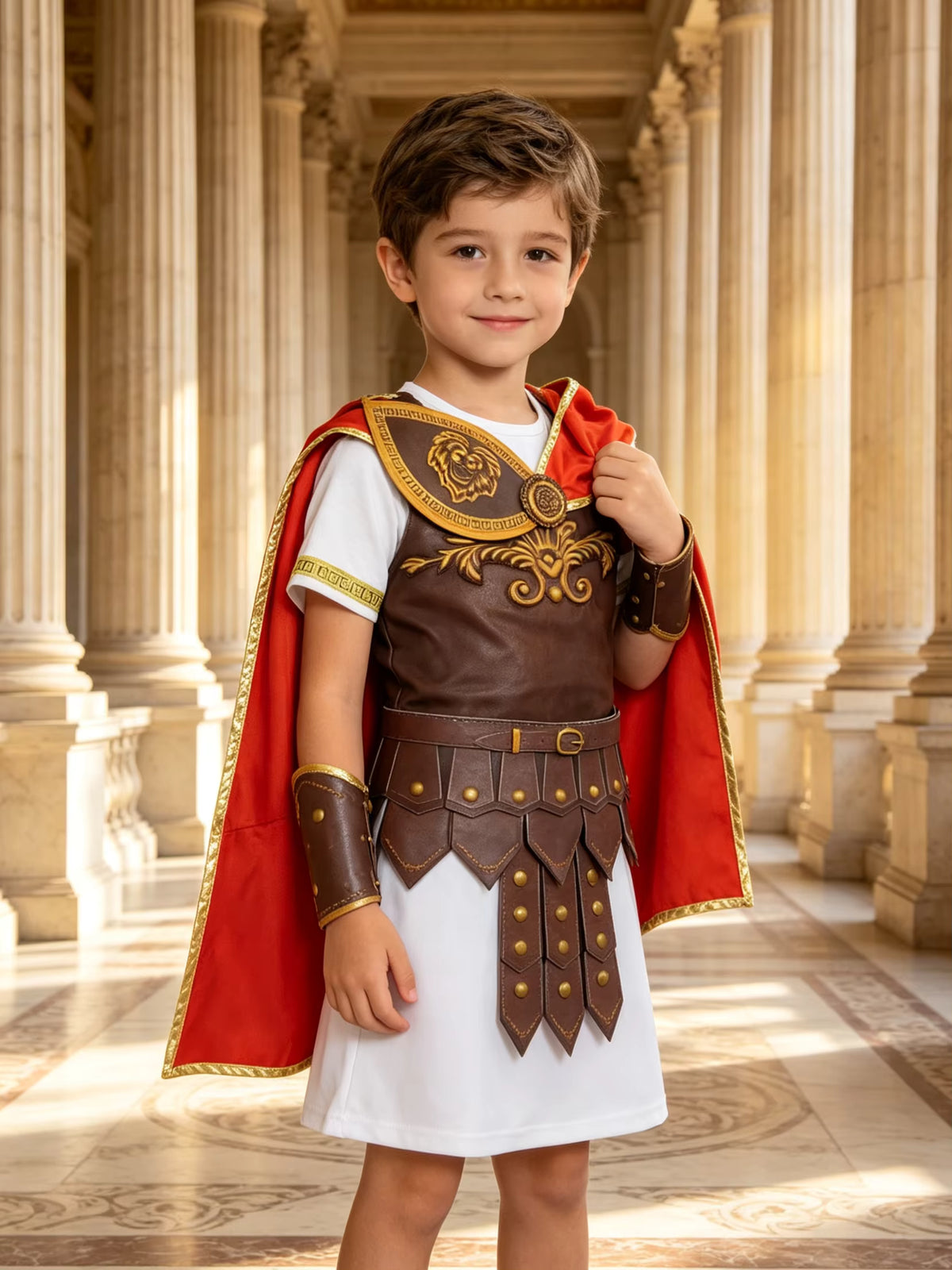 Girls' Roman Gladiator Warrior Princess Costume Set 0