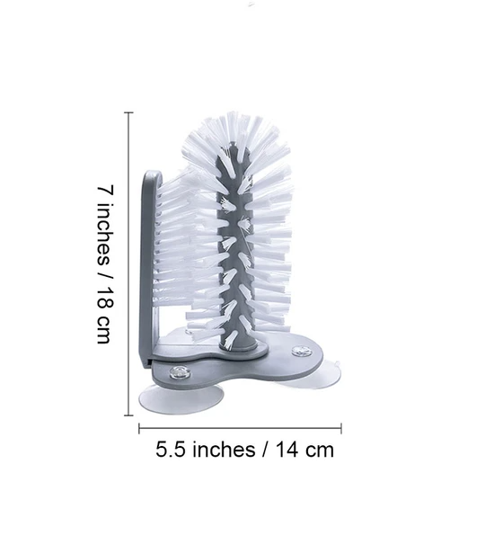 Glass cleaner with double-sided brush