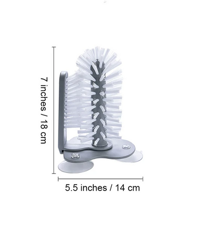 Glass cleaner with double-sided brush