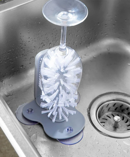 Glass cleaner with double-sided brush