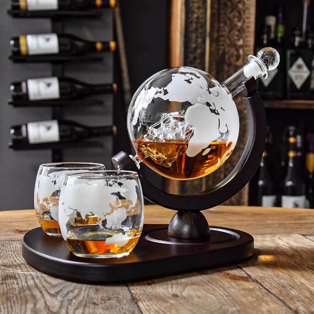 Globe Whiskey Carafe Set